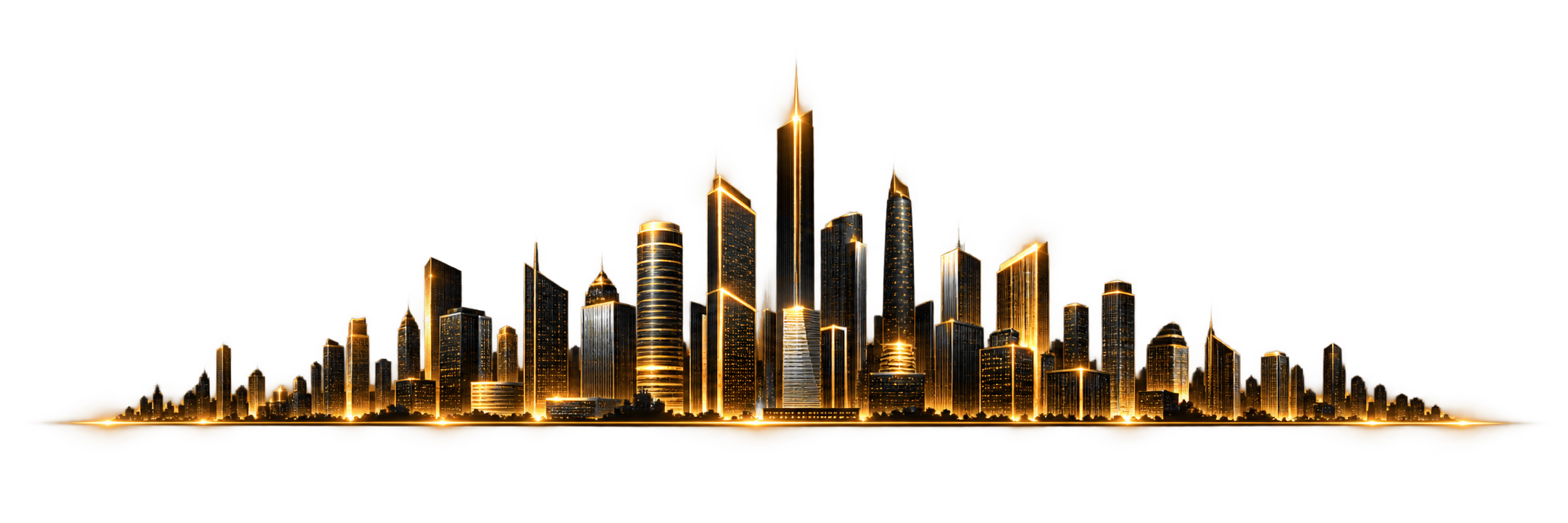 Silhouette einer modernen Stadt im KAWA-Design